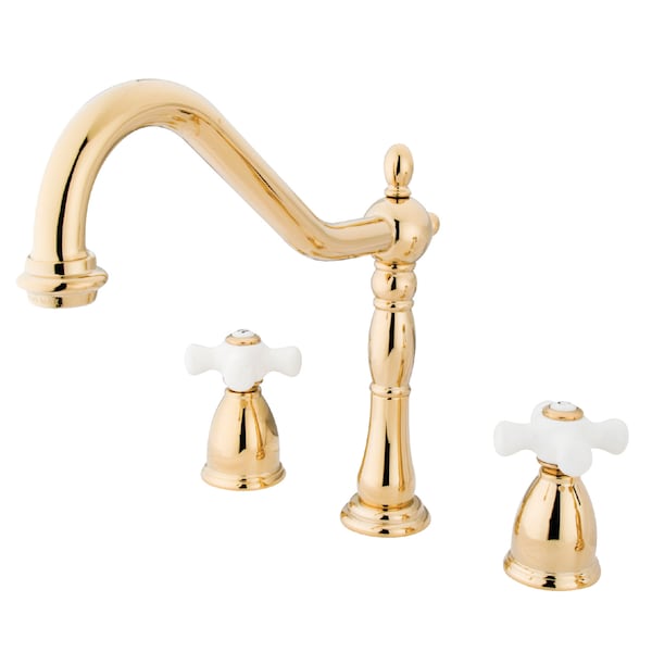 Widespread Kitchen Faucet, Polished Brass